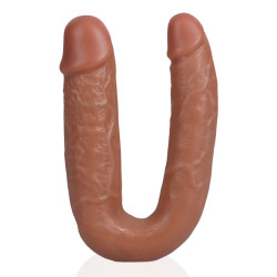 Real Rock Double Gode U Shape 12 x 3cm Marron